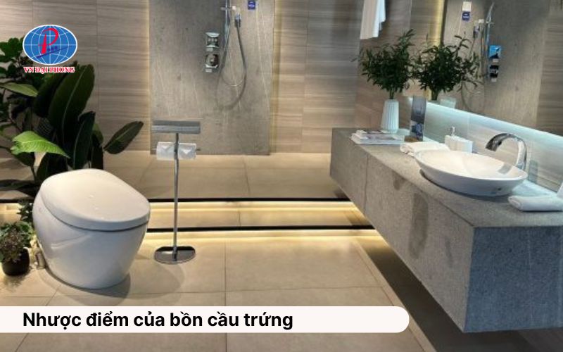 Nhược điểm khi dùng bồn cầu trứng