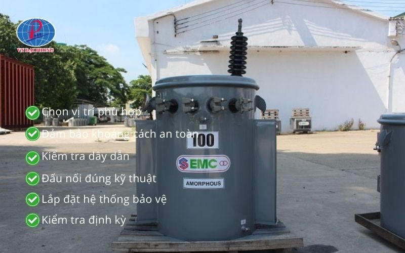 Lưu ý khi lắp đặt máy biến áp 1 pha