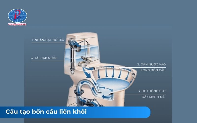Bồn Cầu Nguyên Khối Là Gì? Cấu Tạo, Phân Loại 7 Cấu tạo chi tiết bệt cầu 1 khối