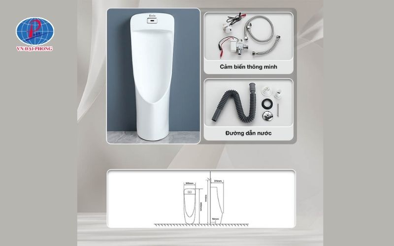 Cấu tạo của bồn tiểu cảm ứng