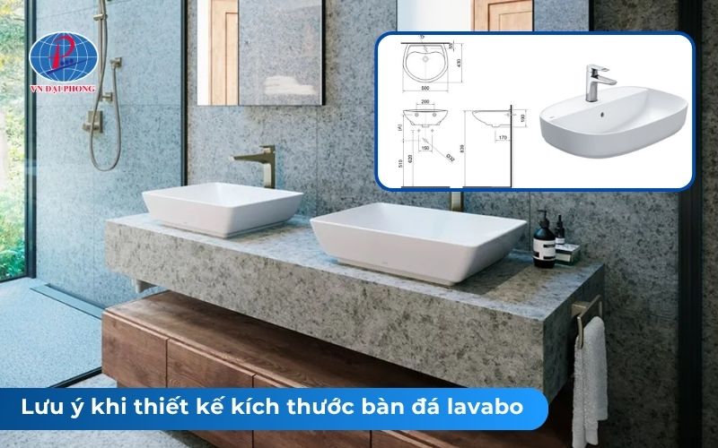 Lưu ý khi thiết kế kích thước bàn đá lavabo rửa mặt chuẩn nhu cầu